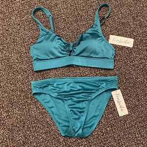 NWT Freshwater Shine Reef Bow Front Top & Clean Hipster Bikini Medium Swimsuit
